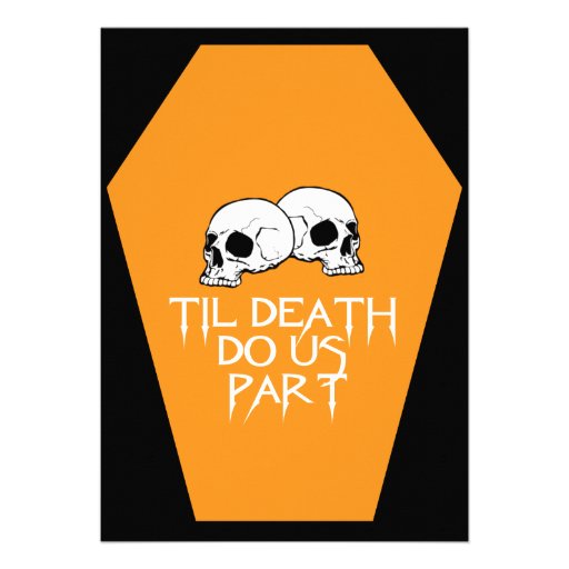 Coffin Ebony (Orange) Wedding Invitation