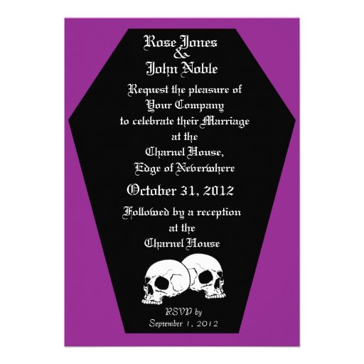 Coffin Ebony (Purple) Wedding Invitation