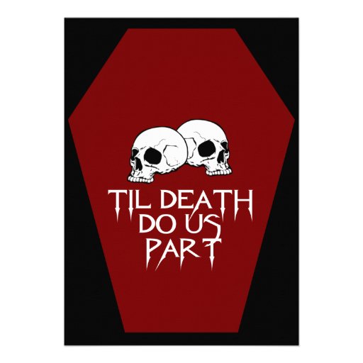 Coffin Ebony (Red) Wedding Invitation