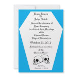 Coffin Ivory (Cyan) Wedding Invitation