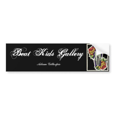 Coffin & Roses sticker Bumper Stickers by BeatKidsGallery