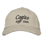 Cogito ergo sum I think therefore I am embroidered hats