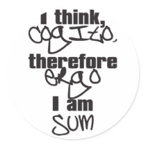 cogito, ergo sum stickers by auraclover cogito, ergo sum stickers