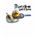 Cognac bottle, Let's Drink, Let's Rock t-shirts