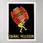 Cognac Pellisson Vintage Wine Drink Ad Art Posters