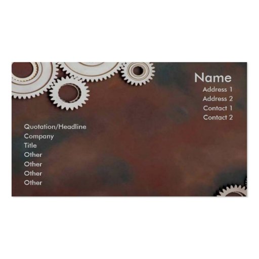 Cogs Profile Card Business Card (front side)