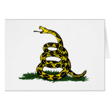 Coiled Gadsden Flag Snake Greeting Cards