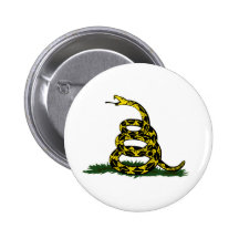 Coiled Gadsden Flag Snake Pinback Button