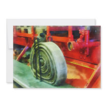Coiled Hose on Fire Truck invitations