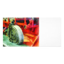 Coiled Hose on Fire Truck Customized Photo Card