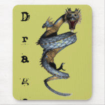 Coiled To Strike Dragon Asian Mousepad