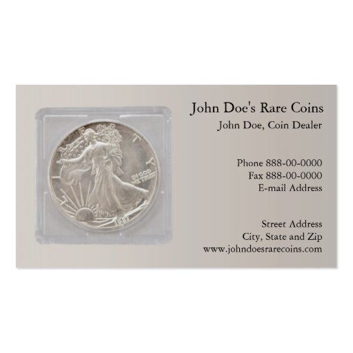 Coin Dealer Business Card (front side)