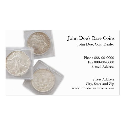 Coin Dealer Business Card (front side)