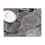 Coins close up post cards
