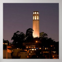 Coit Tower at Night Print