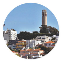 Coit Tower On Telegraph Hill In San Francisco Take Round Sticker