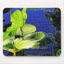 Cojín de ratón - arte pop Lilypads azulverde Alfombrillas De Ratón