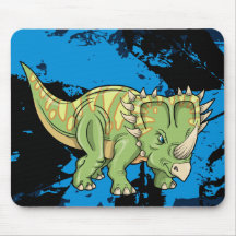 Cojín de ratón del dinosaurio del Triceratops Tapetes De Raton