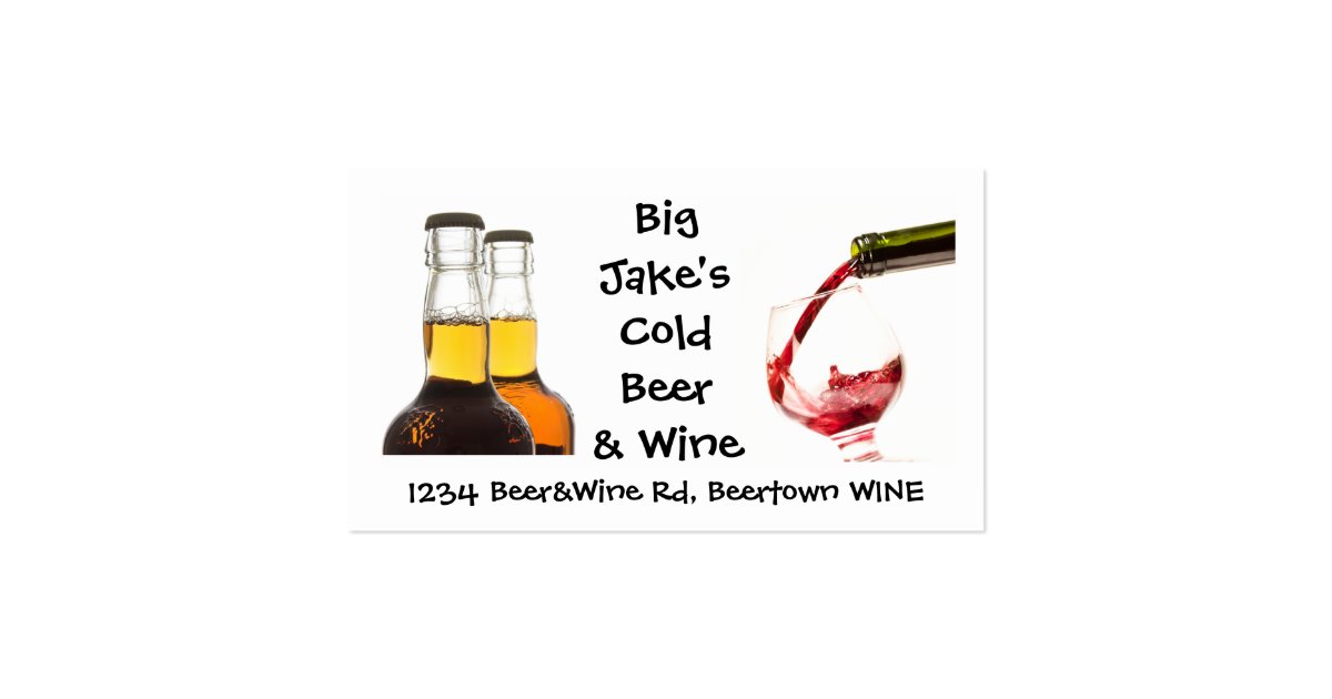 Cold Beer and Wine Liquor Store Business Card Zazzle