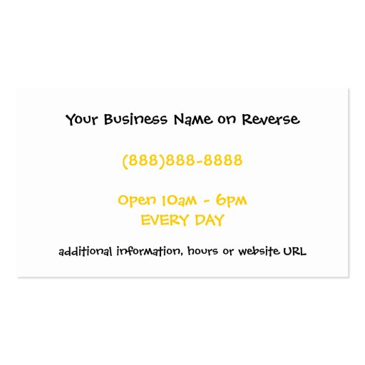 Cold Beer and Wine Liquor Store Business Card (back side)