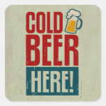 Cold Beer Square Stickers