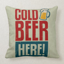 Cold Beer Throw Pillow