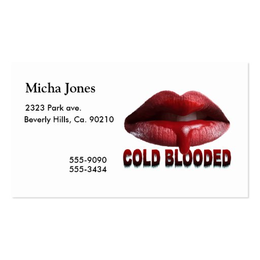 Cold Blooded Lips Business Card