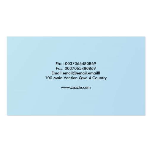 cold blue color business card (back side)