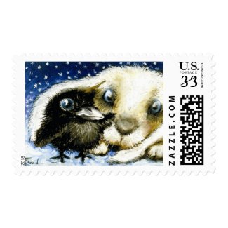 Cold December night stamp