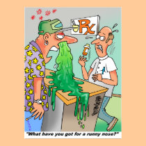 Cold & Flu Season Cartoon Print posters