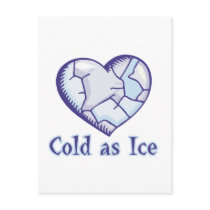 cold ice heart post card