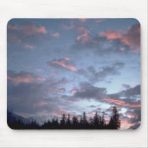 Cold Sky Over Trees Mouse Pads