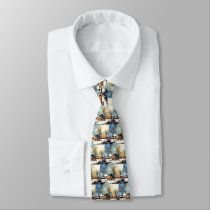 Cold snowy morning custom tie