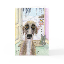 Cold Whippet Christmas card