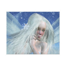 Cold Winter Fairy Portrait Stretched Canvas Print