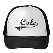 Cole Classic Style Name Trucker Hats
