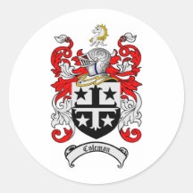 COLEMAN FAMILY CREST -  COLEMAN COAT OF ARMS STICKERS