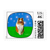 Coliie with Stars Postage Stamp