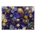 Collage azul marino del botón tarjeta