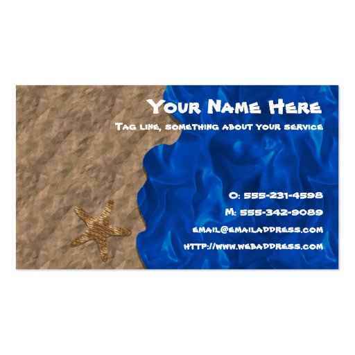 Collage Beach business card (front side)