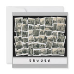 Collage Bruges in old postcards ca 1910 Personalized Invitations