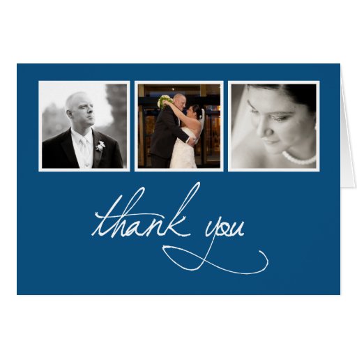 Collage de la foto del boda - gracias tarjetas