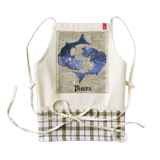 Collage del vintage de los pescados sobre la delantal zazzle HEART