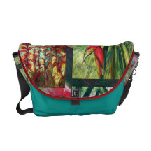 Collage floral brasileño bolsa de mensajeria 