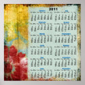 collage flower abstract 2011 Wall Calendar Poster print