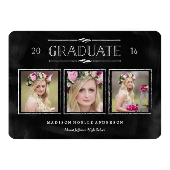 Collage In Chalk Graduation Announcement by FINEandDANDY at Zazzle