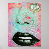 "Collage Lips Eye" Poster