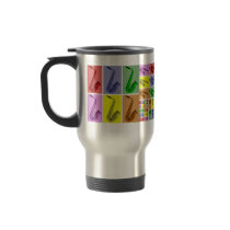 Collage of Colorful Saxophone Fibonacci Travel Mug