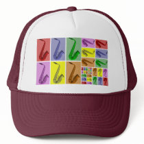Collage of Colorful Saxophones fibonacci hat