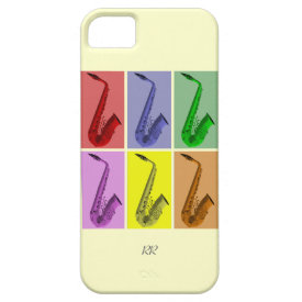 Collage of Colorful Saxophones iPhone 5 Case